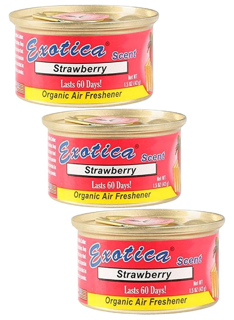 EXOTICA Car Air Freshener Set-Strawberry Pack Of 3 - Image 1